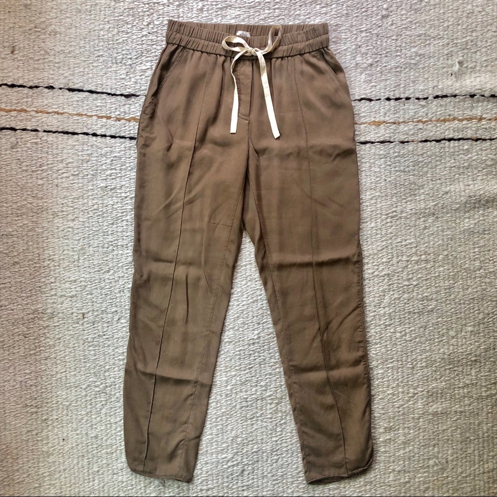 Aritzia Wilfred Tie Waist Pants Olive Drab Size 4